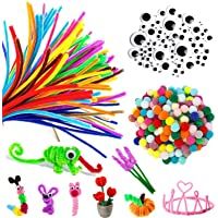 Limpiapipas De Colores Para Manualidades 200 Piezas- Alambre De Chenilla-Flexible Pompones Manualidades 100 Piezas-Ojos…